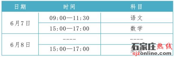 2023年河北高考時間